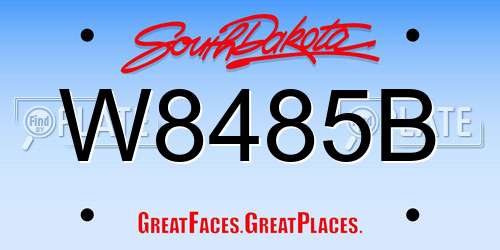 W8485B South Dakota License Plate