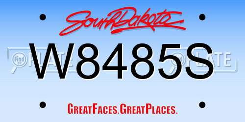 W8485S South Dakota License Plate