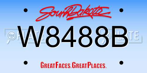 W8488B South Dakota License Plate