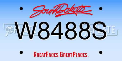 W8488S South Dakota License Plate