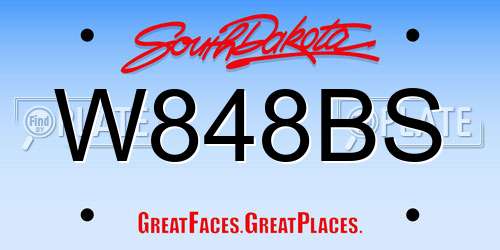 W848BS South Dakota License Plate