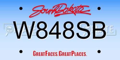 W848SB South Dakota License Plate