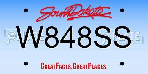 W848SS South Dakota License Plate