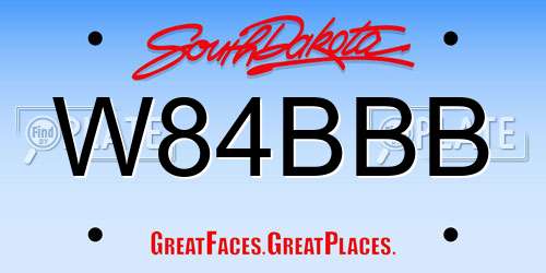 W84BBB South Dakota License Plate
