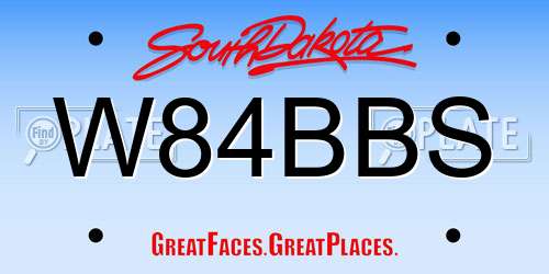 W84BBS South Dakota License Plate