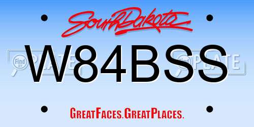 W84BSS South Dakota License Plate