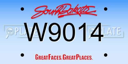 W9014 South Dakota License Plate