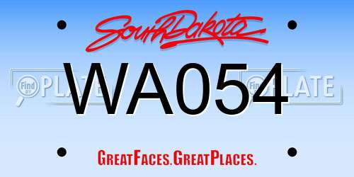 WA054 South Dakota License Plate