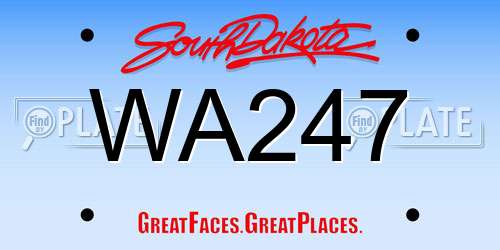 WA247 South Dakota License Plate