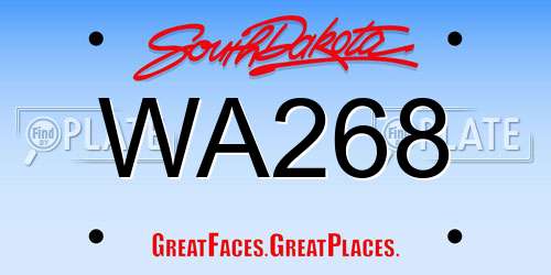 WA268 South Dakota License Plate