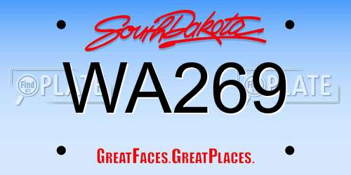 WA269 South Dakota License Plate