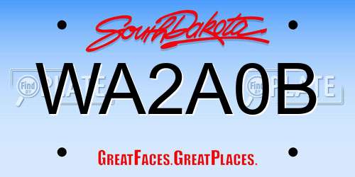 WA2A0B South Dakota License Plate