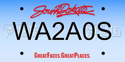WA2A0S South Dakota License Plate