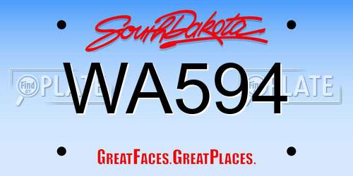 WA594 South Dakota License Plate