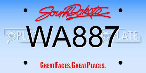 WA887 South Dakota License Plate