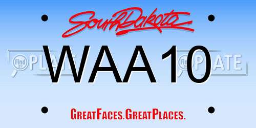 WAA10 South Dakota License Plate