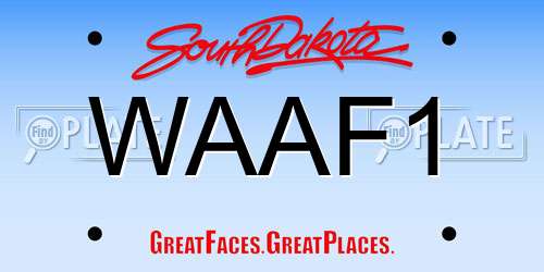 WAAF1 South Dakota License Plate