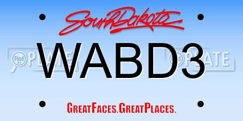 WABD3 South Dakota License Plate