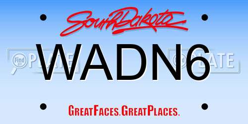 WADN6 South Dakota License Plate