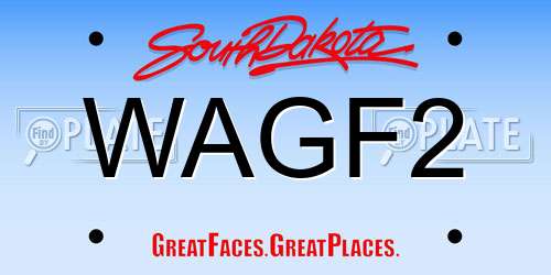 WAGF2 South Dakota License Plate