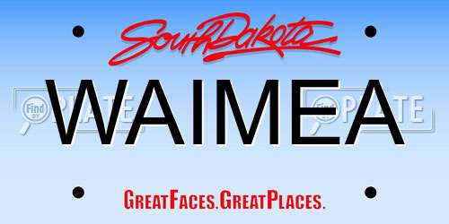 WAIMEA South Dakota License Plate