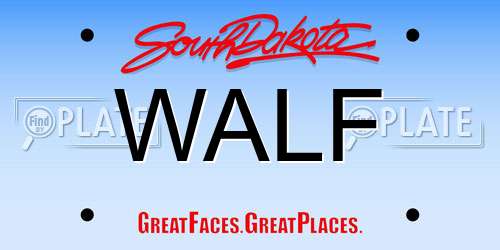 WALF South Dakota License Plate