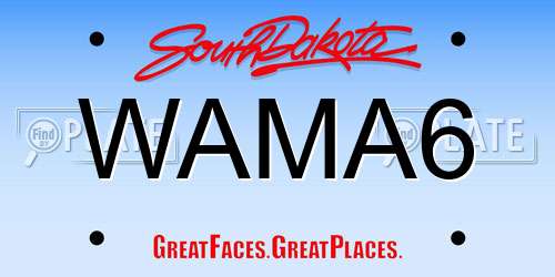 WAMA6 South Dakota License Plate