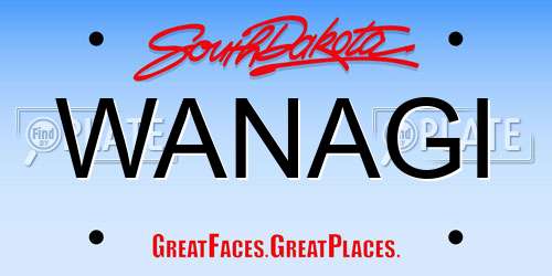 WANAGI South Dakota License Plate