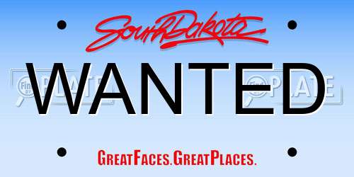 WANTED South Dakota License Plate