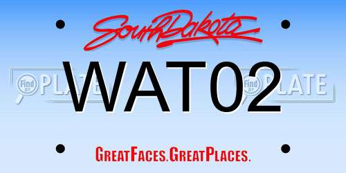 WAT02 South Dakota License Plate