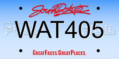 WAT405 South Dakota License Plate