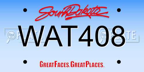 WAT408 South Dakota License Plate