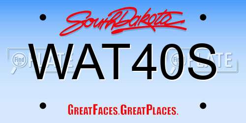 WAT40S South Dakota License Plate