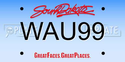 WAU99 South Dakota License Plate