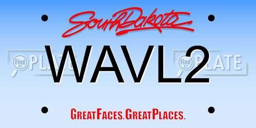 WAVL2 South Dakota License Plate