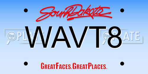 WAVT8 South Dakota License Plate
