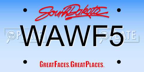 WAWF5 South Dakota License Plate