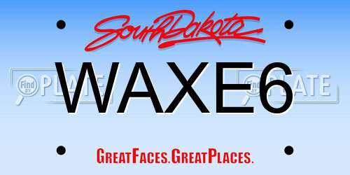 WAXE6 South Dakota License Plate