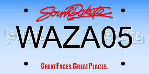 WAZA05 South Dakota License Plate