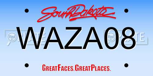 WAZA08 South Dakota License Plate