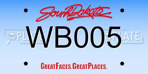 WB005 South Dakota License Plate