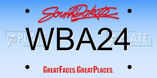WBA24 South Dakota License Plate