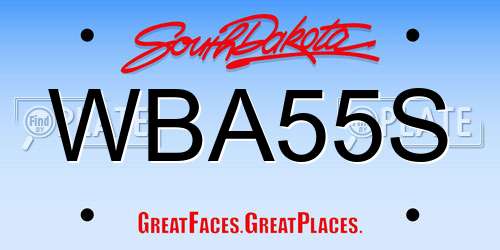 WBA55S South Dakota License Plate