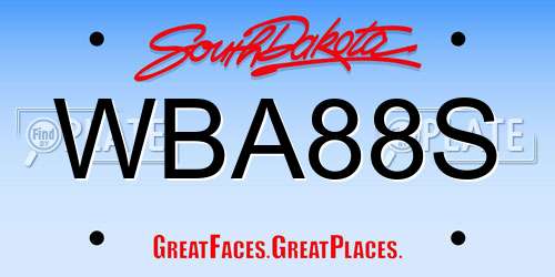 WBA88S South Dakota License Plate