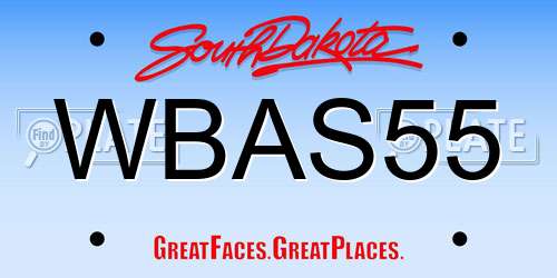 WBAS55 South Dakota License Plate