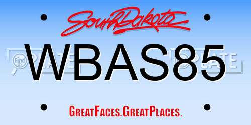 WBAS85 South Dakota License Plate