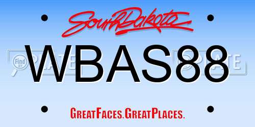 WBAS88 South Dakota License Plate