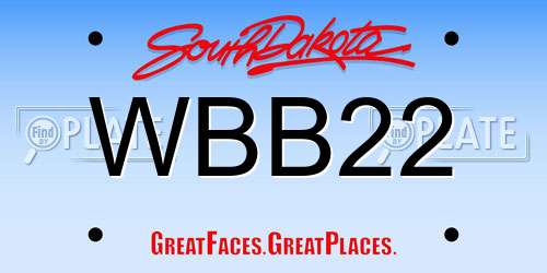 WBB22 South Dakota License Plate