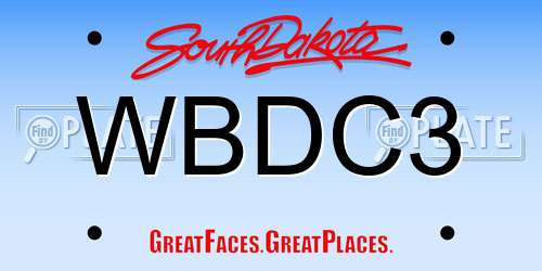 WBDC3 South Dakota License Plate