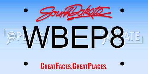 WBEP8 South Dakota License Plate